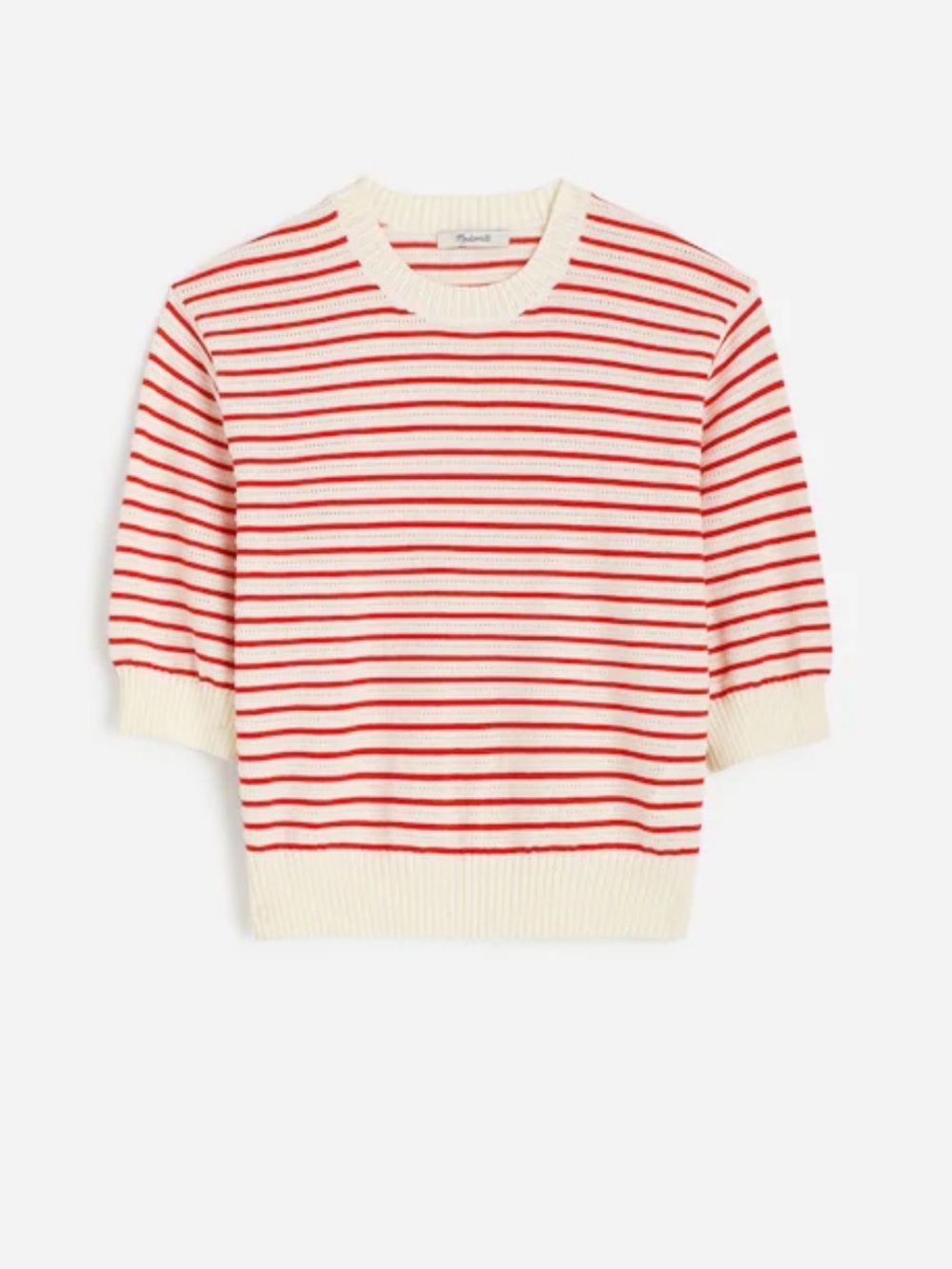 MADEWELL - Striped Short-Sleeve Sweater